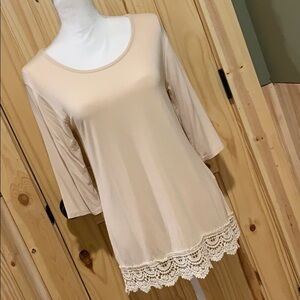 Cream Blouse with crochet lace